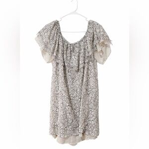 Black White Strapless Off Shoulder Lace Dress Small (Midi, Boho, Vacation)